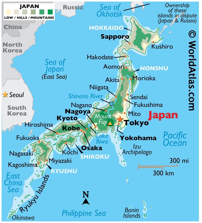 japonia mapa