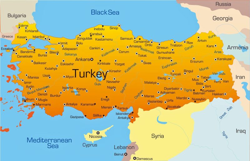 mapa turcji
