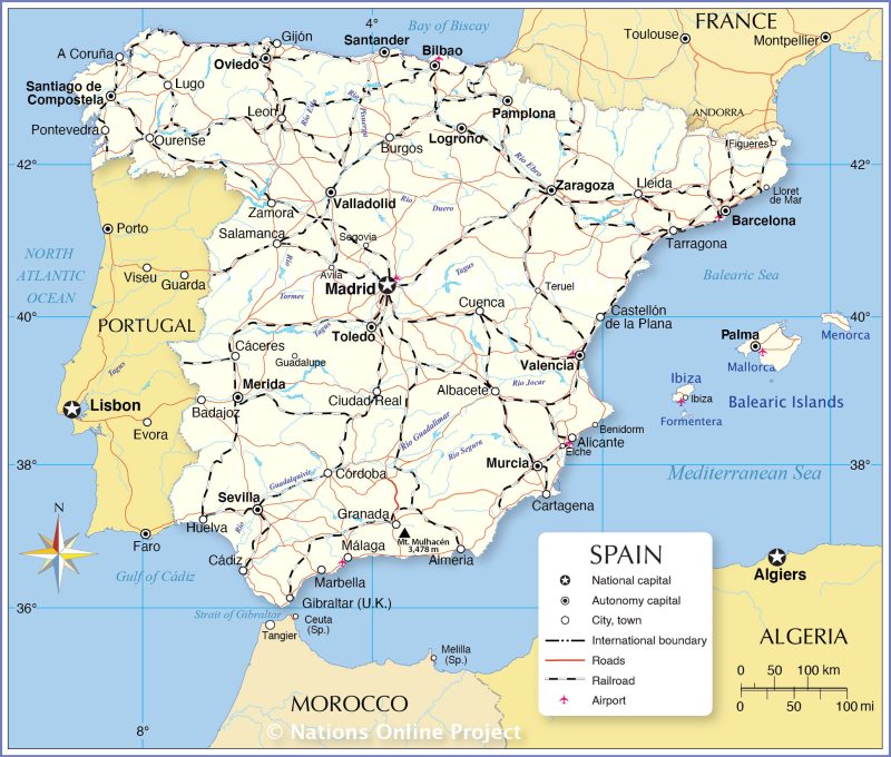 mapa hiszpanii